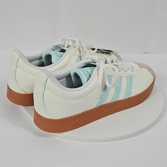 NWT adidas VL Court Base Women's Size 10 White Mint Green Sneakers JI1767 - Picture 7 of 16